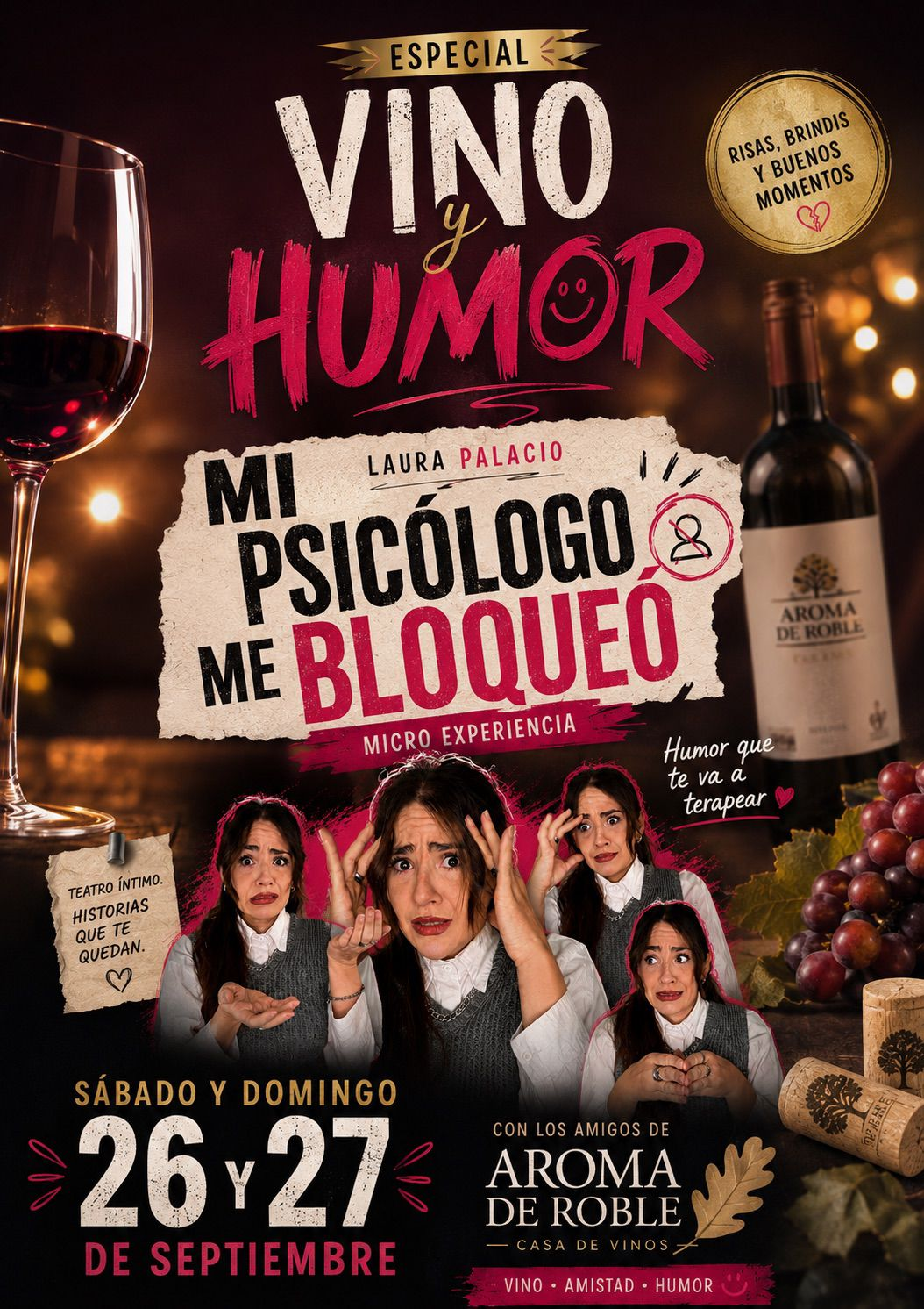 Vino y Humor — Micro experiencia "Mi Psicólogo me Bloqueó"